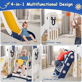 Amazon.com: MAMIZO 7 in 1 Toddler Slide and Swing Set